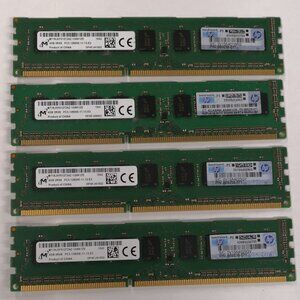 Lot of 4 Used Micron 4GB PC3-12800U-11-13 Ram Kit.